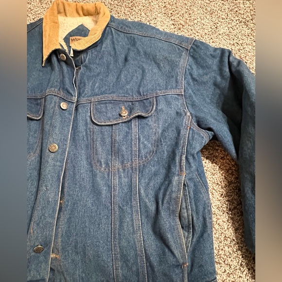 WRANGLER HERO SHERPA LINED WESTERN COWBOY TRUCKER DENIM JEAN JACKET Sz Mens XL - Picture 3 of 13
